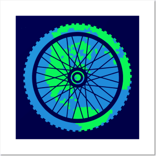 Mountain Bike Tire Earth Gear Graphic Biking Design Posters and Art